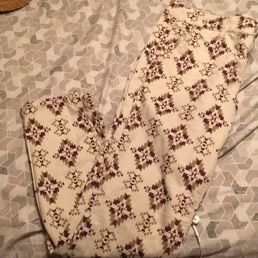 Brown Printed Pants